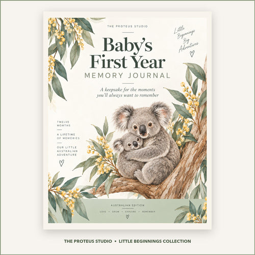 Baby's First Year Memory Journal printable - Little Beginnings Big Adventures, The Proteus Studio, keepsake journal