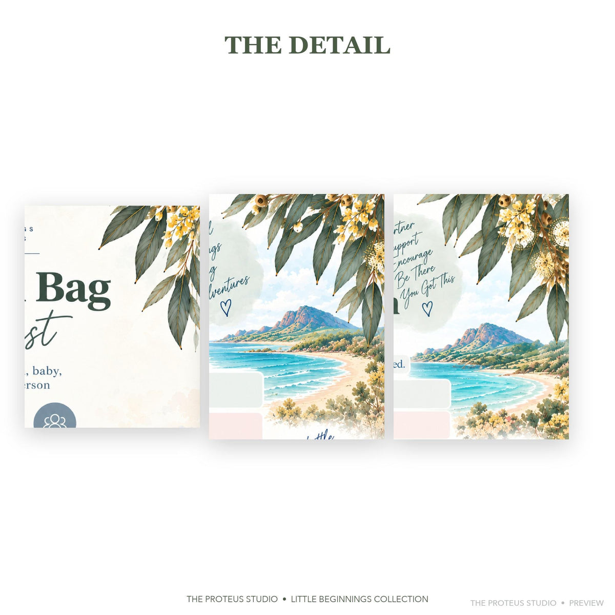 Hospital Bag Checklist printable - Little Beginnings Big Adventures, The Proteus Studio, packing list for mum baby and support person