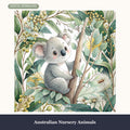 Australian Nursery Animals 6-Print Digital Bundle, sage green koala nursery wall art sample